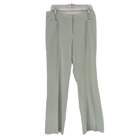 Calvin Klein Mint Green Mid Rise Pleated Straight Leg Trouser Dress Pants Sz 8 - Picture 1 of 7